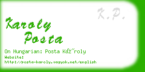 karoly posta business card